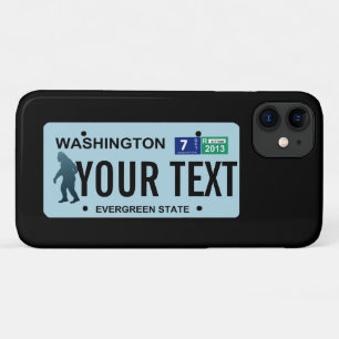 Washington Sasquatch License Plate iPhone 11 Case