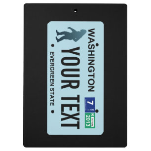 Washington Sasquatch License Plate Clipboard