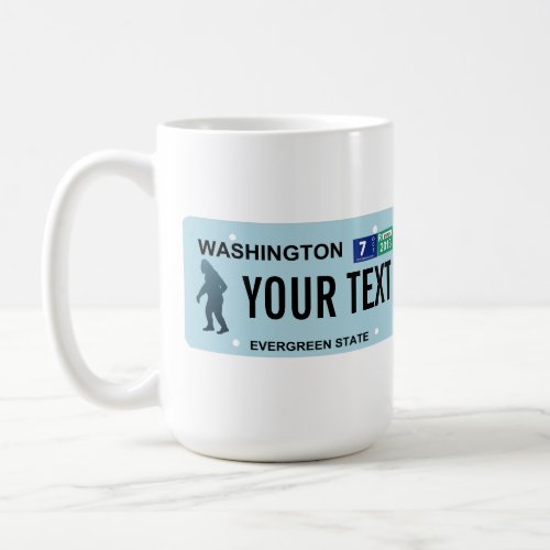 Washington Sasquatch License Plate Coffee Mug