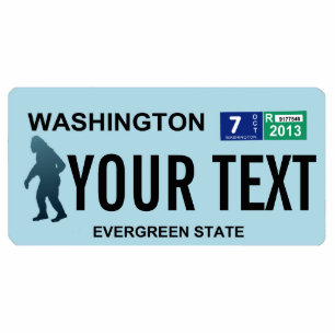 Washington Sasquatch License Plate Cutout