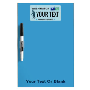 Washington Sasquatch License Plate Dry Erase Board