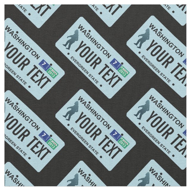 Washington Sasquatch License Plate Fabric (Close Up)