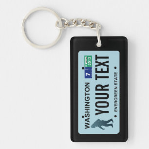 Washington Sasquatch License Plate Keychain