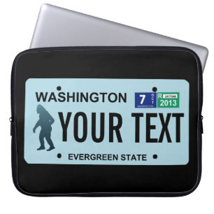 Washington Sasquatch License Plate Laptop Sleeve