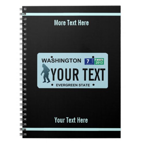 Washington Sasquatch License Plate Notebook
