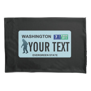 Washington Sasquatch License Plate Pillow Case