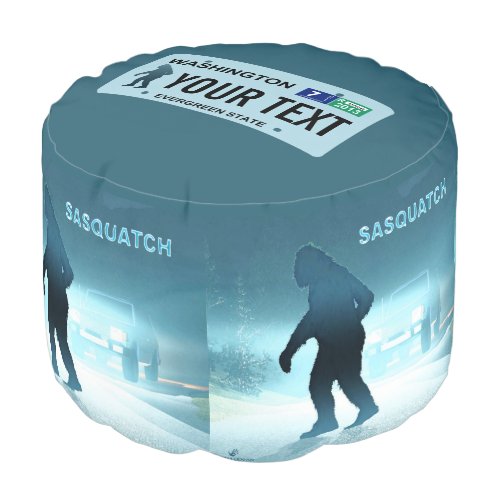 Washington Sasquatch License Plate Pouf