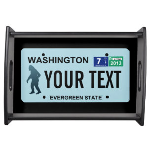 Washington Sasquatch License Plate Serving Tray