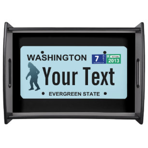 Washington Sasquatch License Plate Serving Tray