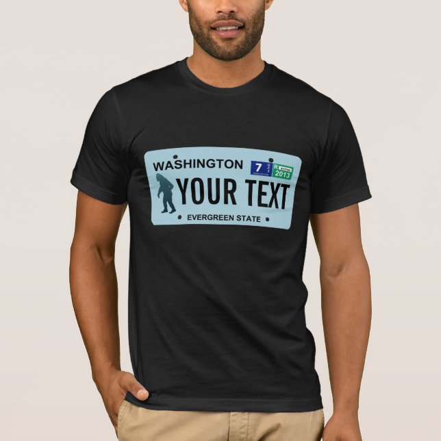 Washington Sasquatch License Plate T-Shirt (Front)
