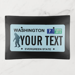 Washington Sasquatch License Plate Trinket Tray