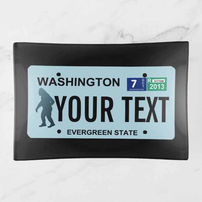 Washington Sasquatch License Plate Trinket Tray (Front)