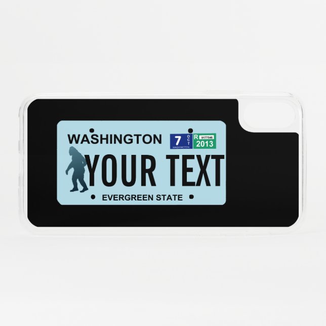 Washington Sasquatch License Plate Uncommon iPhone Case (Back (Horizontal))