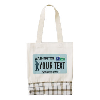 Washington Sasquatch License Plate Zazzle HEART Tote Bag