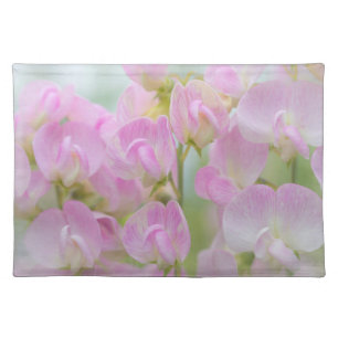 Washington, Seabeck. Detail of sweet pea Cloth Placemat