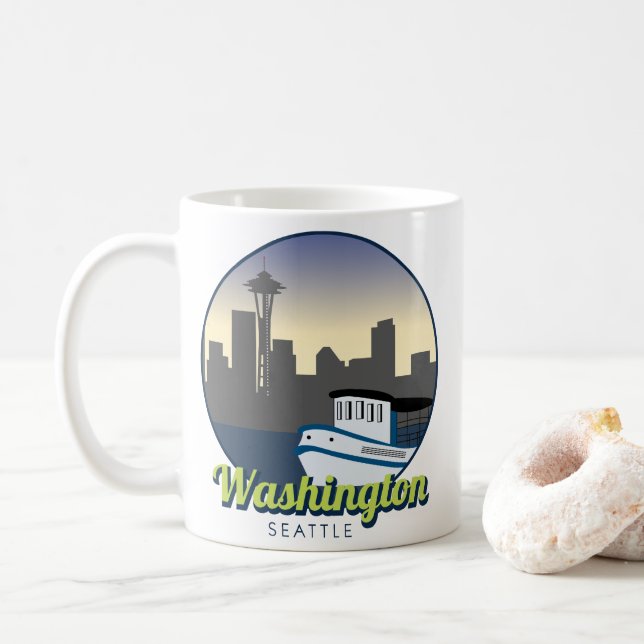 Washington Seattle Coffee Mug (With Donut)