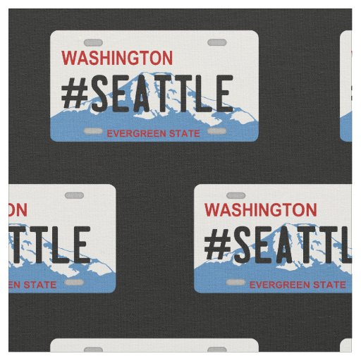 Washington Seattle license plate fabric