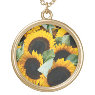 Washington, Seattle, Sunflower for sale pike Gold Plated Necklace