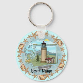 Washington Shells Lighthouse  Keychain