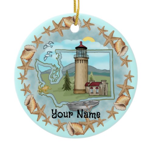 Washington Shells Lighthouse  Ornament