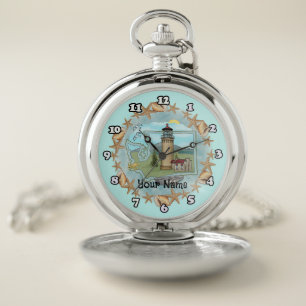 Washington Shells Lighthouse  Pocket Watch