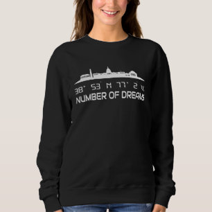 Washington Skyline GPS Coordinates Capital USA Tou Sweatshirt
