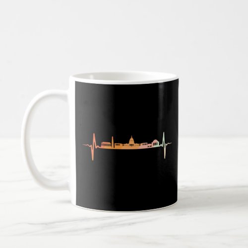 Washington skyline heartbeat retro vintage style  coffee mug