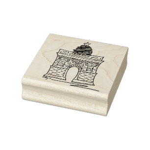 Washington Square Arch Tree NYC Christmas Holiday Rubber Stamp