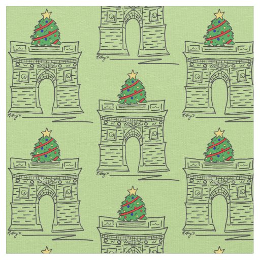 Washington Square Christmas Tree NYC Holiday Fabric