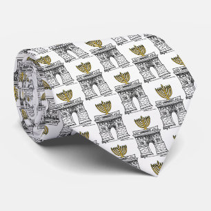 Washington Square Hanukkah Menorah NYC Holiday Neck Tie