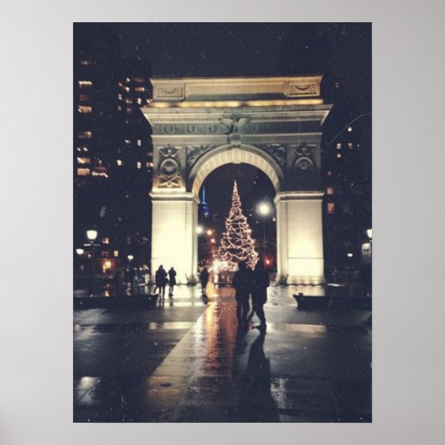 Washington Square Park at Christmas Poster