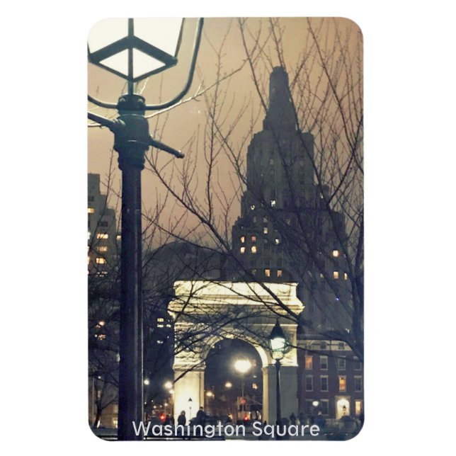 Washington Square Park NYC at Night Magnet (Vertical)