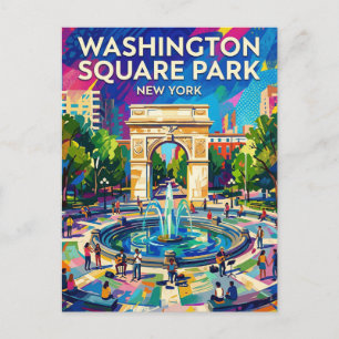 Washington Square Park USA Postcard