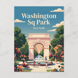 Washington Square Park USA Postcard