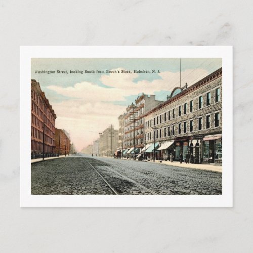 Washington St Hoboken New Jersey Vintage Postcard