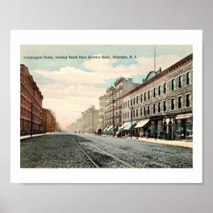 Washington St., Hoboken, New Jersey Vintage Poster