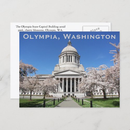 Washington State Capitol Spring Travel Postcard
