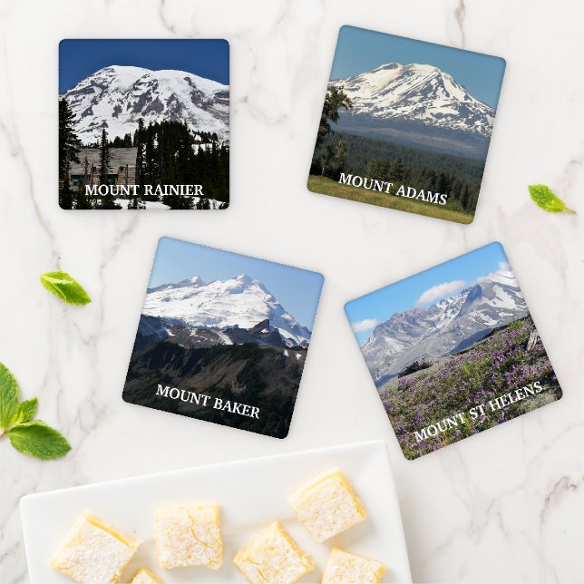 Washington State Cascade Mountains Coaster Set (In Situ)