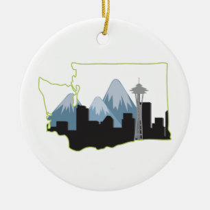Washington State Ceramic Ornament