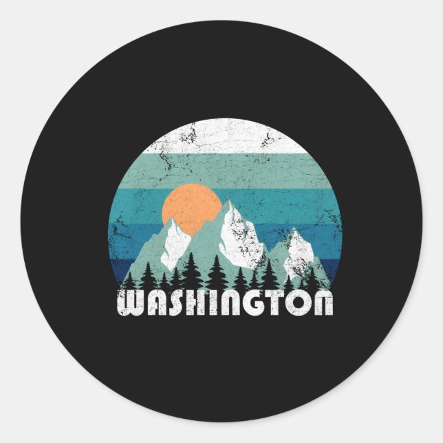 Washington State Classic Round Sticker (Front)