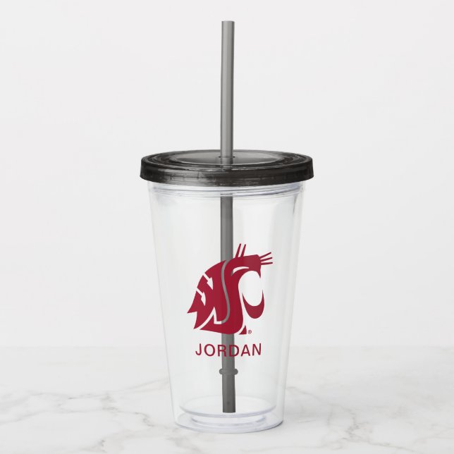 Washington State Cougar Acrylic Tumbler (Front)