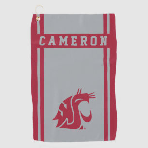 Washington State Cougar   Add Your Name Golf Towel