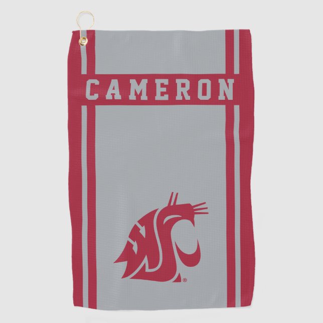 Washington State Cougar | Add Your Name Golf Towel (Front)