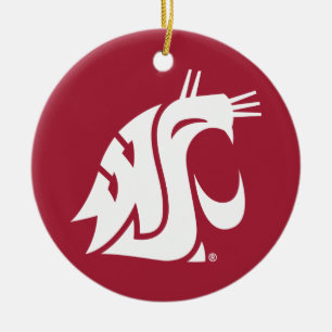 Washington State Cougar Ceramic Ornament
