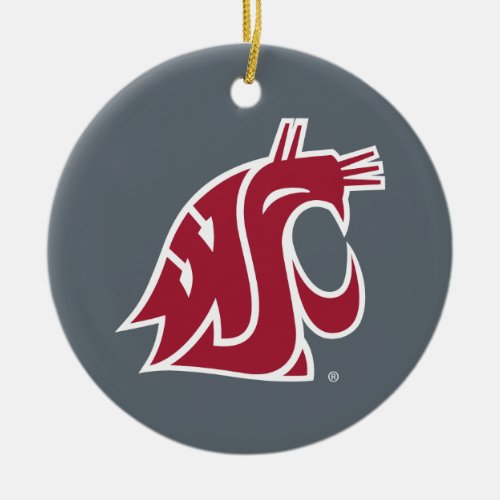 Washington State Cougar Ceramic Ornament