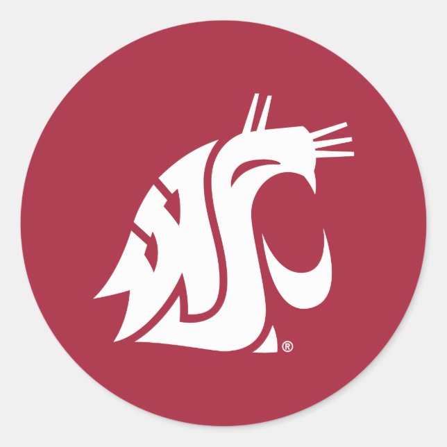 Washington State Cougar Classic Round Sticker (Front)