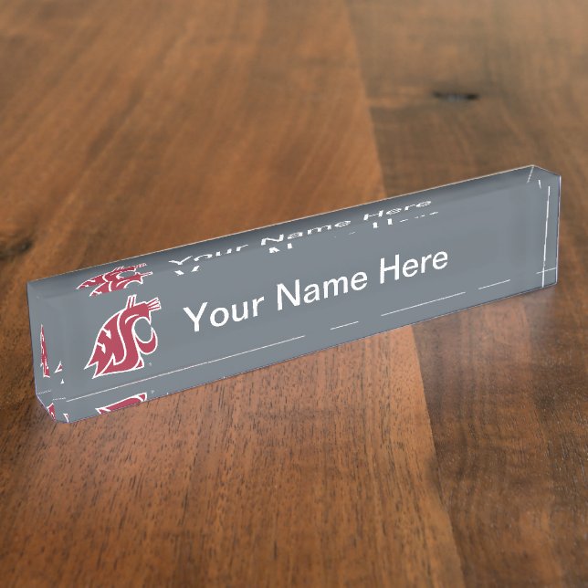 Washington State Cougar Desk Name Plate (Side)