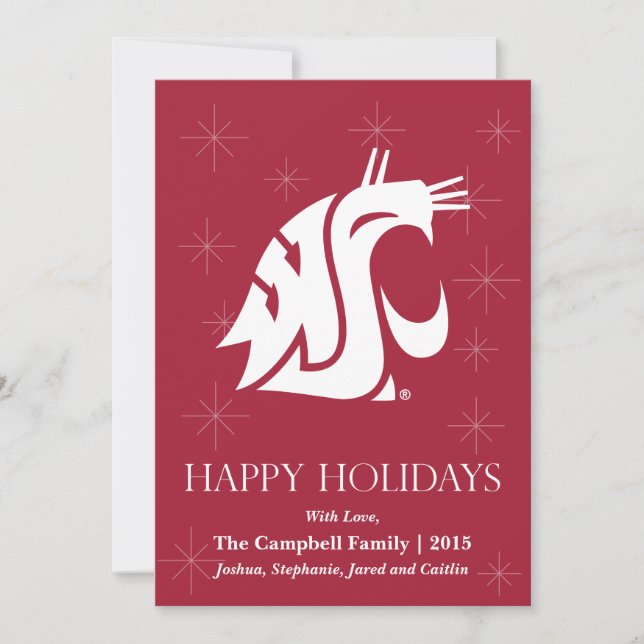 Washington State Cougar Holiday Card (Front)