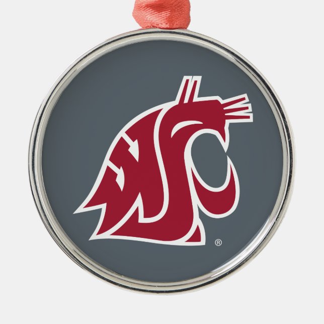 Washington State Cougar Metal Ornament (Front)