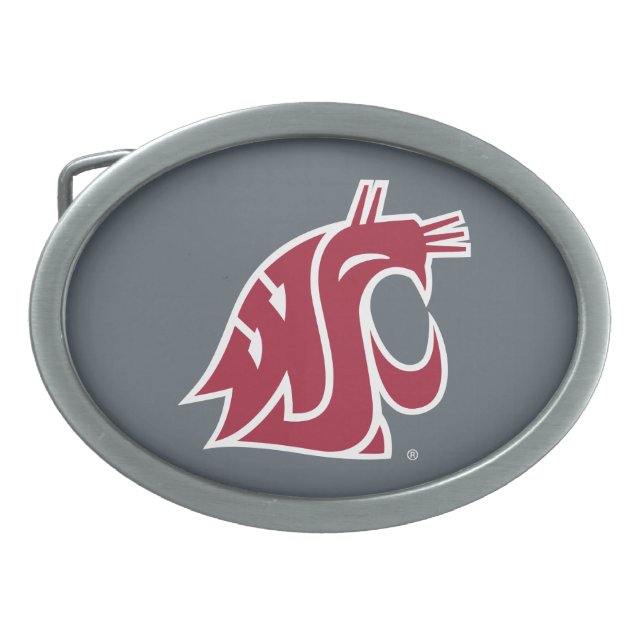 Washington State Cougar Oval Belt Buckle (Front)